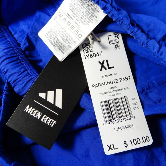 Adidas X MOON BOOT Parachute Training PANTS Size XL Loose Fit Power Blue NEW - Picture 6 of 11
